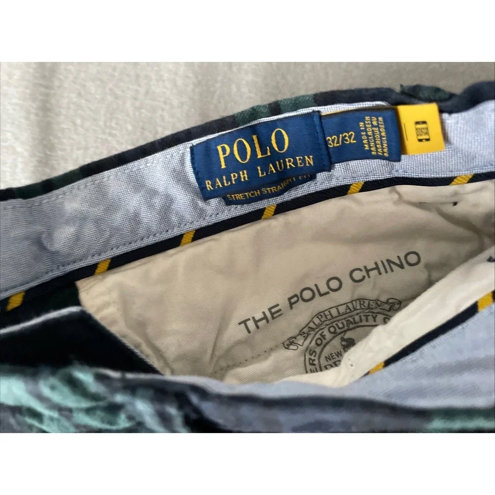 Polo Ralph Lauren Trousers Mens Size W32 L32 Blackwatch‎ Tartan Plaid 7oz Twill